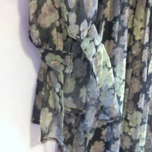 Diab'less Vintage Maxi Dress Floral Print Long Dress Green/Black Size 1 - Picture 8 of 12